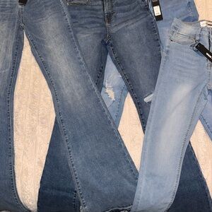 Fashion Nova Women's Boot Cut Jeans in Blue Shades bundle of 4